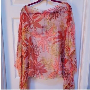 Vince Camuto sheer handkerchief kimono top